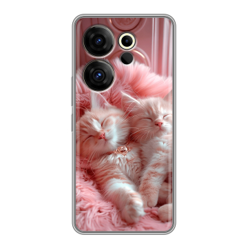 Силиконовый чехол на Tecno Camon 20 Premier с принтом котята котики Силиконовый чехол на Tecno Camon 20 Premier с принтом котята котики