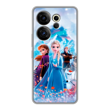 Силиконовый чехол на Tecno Camon 20 Premier с принтом Холодное сердце Frozen