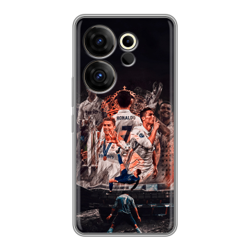 Силиконовый чехол на Tecno Camon 20 Premier с принтом Реал Роналдо Real Ronaldo