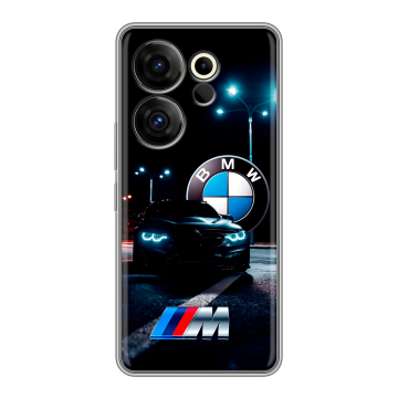 Силиконовый чехол на Tecno Camon 20 Premier с принтом БМВ BMW Силиконовый чехол на Tecno Camon 20 Premier с принтом БМВ BMW