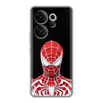 Силиконовый чехол на Tecno Camon 20 Premier с принтом человек паук spiderman