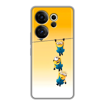 Силиконовый чехол на Tecno Camon 20 Premier с принтом Миньоны