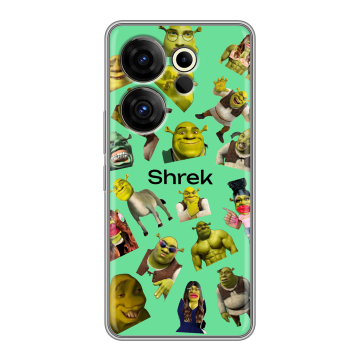 Силиконовый чехол на Tecno Camon 20 Premier с принтом Шрек Shrek