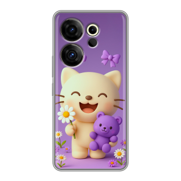 Силиконовый чехол на Tecno Camon 20 Premier с принтом для девочек