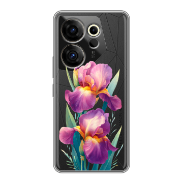Силиконовый чехол на Tecno Camon 20 Premier с принтом Цветы орхидеи