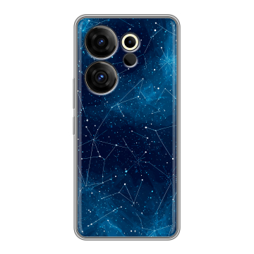 Силиконовый чехол на Tecno Camon 20 Premier с принтом Космос звезды