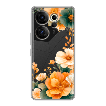 Силиконовый чехол на Tecno Camon 20 Premier с принтом Цветы принт