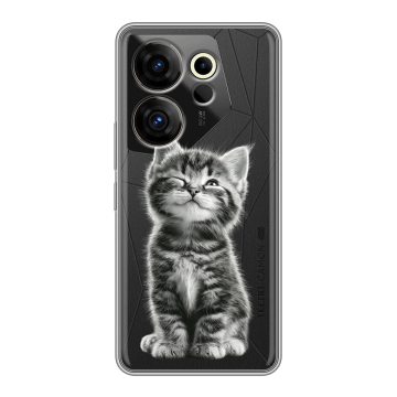Силиконовый чехол на Tecno Camon 20 Premier с принтом Котенок