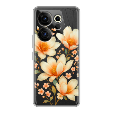 Силиконовый чехол на Tecno Camon 20 Premier с принтом Цветы