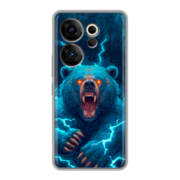 Силиконовый чехол на Tecno Camon 20 Premier с принтом Медведь
