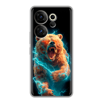 Силиконовый чехол на Tecno Camon 20 Premier с принтом Медведь