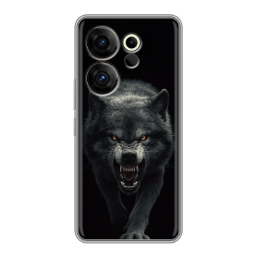 Силиконовый чехол на Tecno Camon 20 Premier с принтом Волк