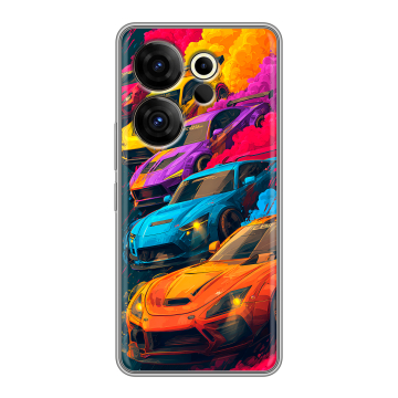 Силиконовый чехол на Tecno Camon 20 Premier с принтом Тачки