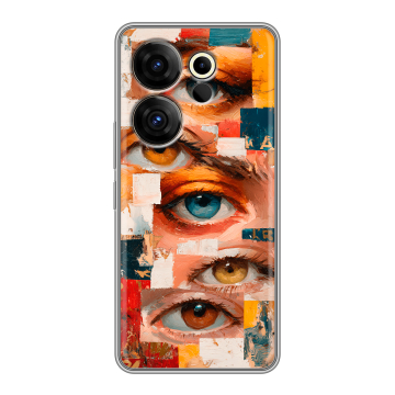 Силиконовый чехол на Tecno Camon 20 Premier с принтом Модный принт