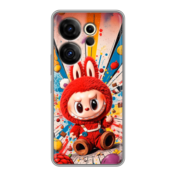 Силиконовый чехол на Tecno Camon 20 Premier с принтом Labubu Лабубу