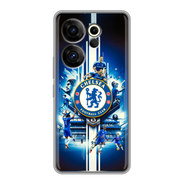 Силиконовый чехол на Tecno Camon 20 Premier с принтом Chelsea Челси