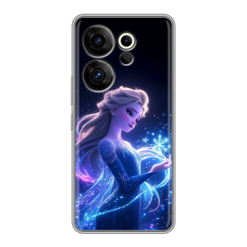 Силиконовый чехол на Tecno Camon 20 Premier с принтом Холодное сердце Frozen