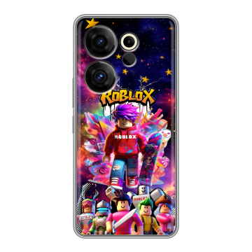 Силиконовый чехол на Tecno Camon 20 Premier с принтом Roblox Роблокс Силиконовый чехол на Tecno Camon 20 Premier с принтом Roblox Роблокс