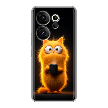 Силиконовый чехол на Tecno Camon 20 Premier с принтом Смешной кот