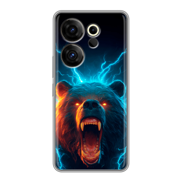 Силиконовый чехол на Tecno Camon 20 Premier с принтом Медведь