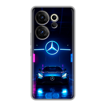 Силиконовый чехол на Tecno Camon 20 Premier с принтом Mercedes Мерседес