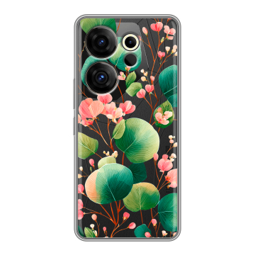 Силиконовый чехол на Tecno Camon 20 Premier с принтом женский