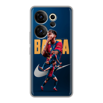 Силиконовый чехол на Tecno Camon 20 Premier с принтом Барселона Barca Yamal 