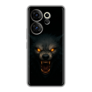 Силиконовый чехол на Tecno Camon 20 Premier с принтом Волк