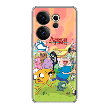 Силиконовый чехол на Tecno Camon 20 Premier с принтом Adventure time Время приключений