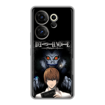 Силиконовый чехол на Tecno Camon 20 Premier с принтом Death note Тетрадь смерти