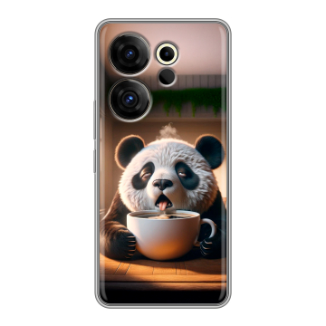 Силиконовый чехол на Tecno Camon 20 Premier с принтом смешная панда