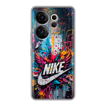 Силиконовый чехол на Tecno Camon 20 Premier с принтом Nike Найк