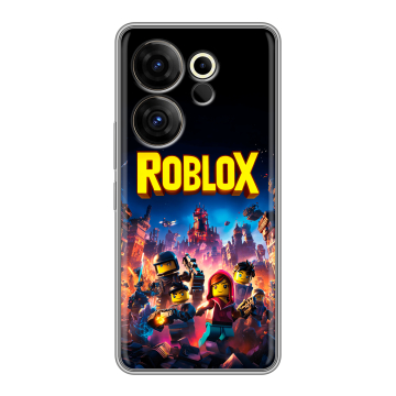 Силиконовый чехол на Tecno Camon 20 Premier с принтом Roblox Роблокс