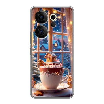 Силиконовый чехол на Tecno Camon 20 Premier с принтом Новый год