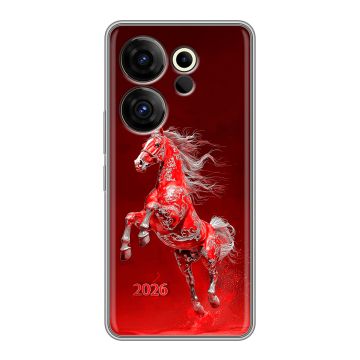 Силиконовый чехол на Tecno Camon 20 Premier с принтом Новый год