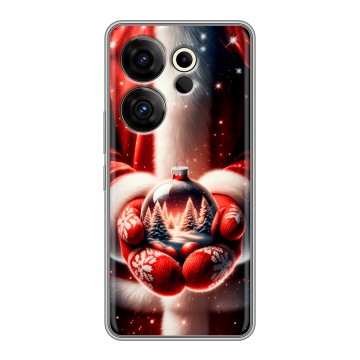 Силиконовый чехол на Tecno Camon 20 Premier с принтом Новый год