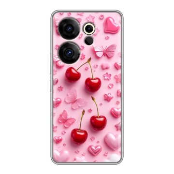 Силиконовый чехол на Tecno Camon 20 Premier с принтом для девочек