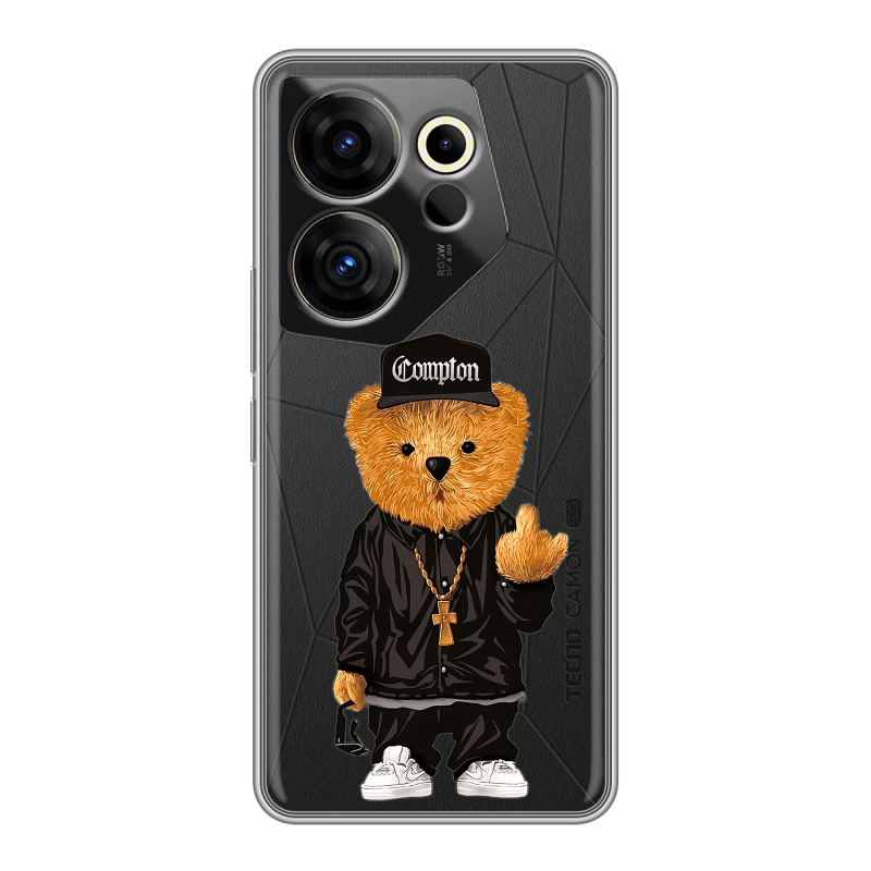 Силиконовый чехол на Tecno Camon 20 Premier с принтом Мишка Силиконовый чехол на Tecno Camon 20 Premier с принтом Мишка