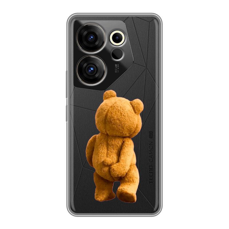 Силиконовый чехол на Tecno Camon 20 Premier с принтом Медведь Силиконовый чехол на Tecno Camon 20 Premier с принтом Медведь