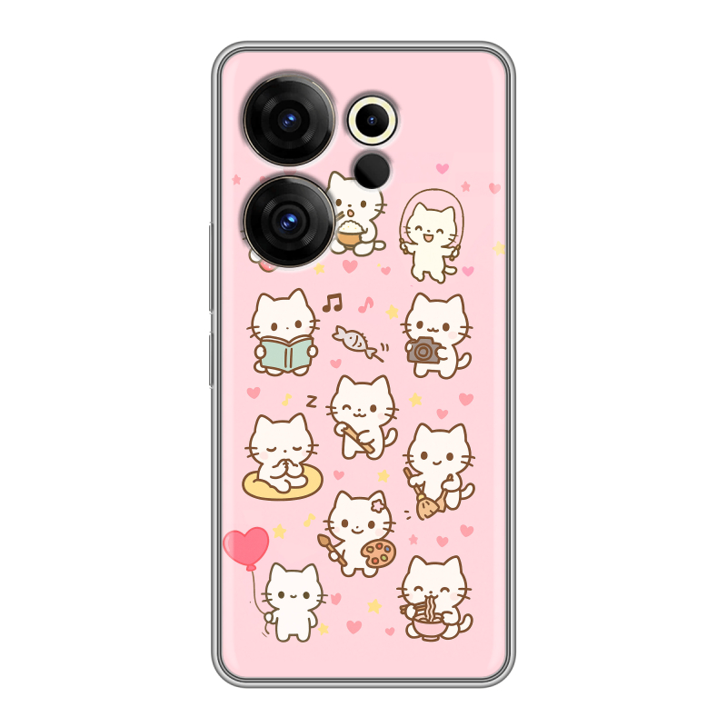 Силиконовый чехол на Tecno Camon 20 Premier с принтом Hello Kitty Хелоу Кити Силиконовый чехол на Tecno Camon 20 Premier с принтом Hello Kitty Хелоу Кити