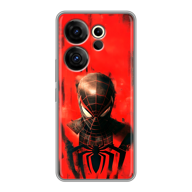 Силиконовый чехол на Tecno Camon 20 Premier с принтом человек паук spiderman Силиконовый чехол на Tecno Camon 20 Premier с принтом человек паук spiderman
