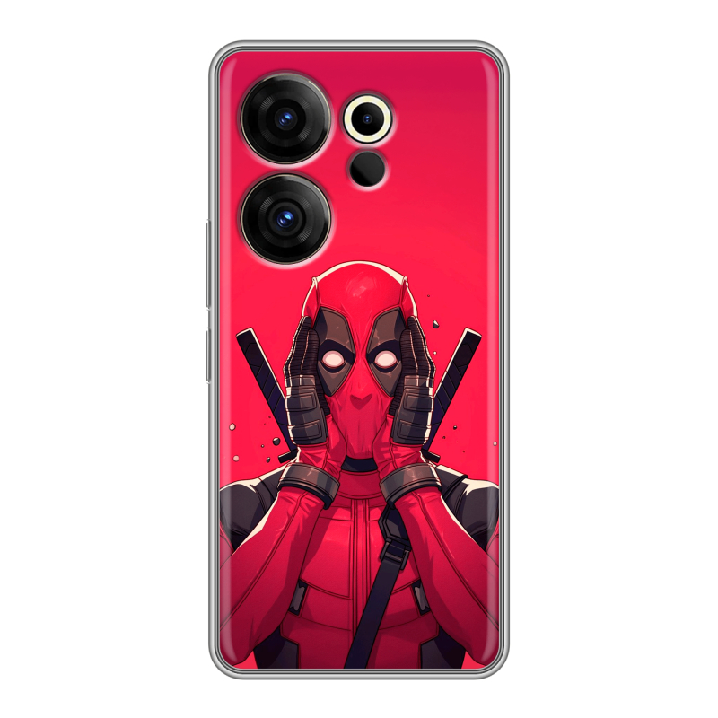 Силиконовый чехол на Tecno Camon 20 Premier с принтом Дедпул Deadpool Силиконовый чехол на Tecno Camon 20 Premier с принтом Дедпул Deadpool