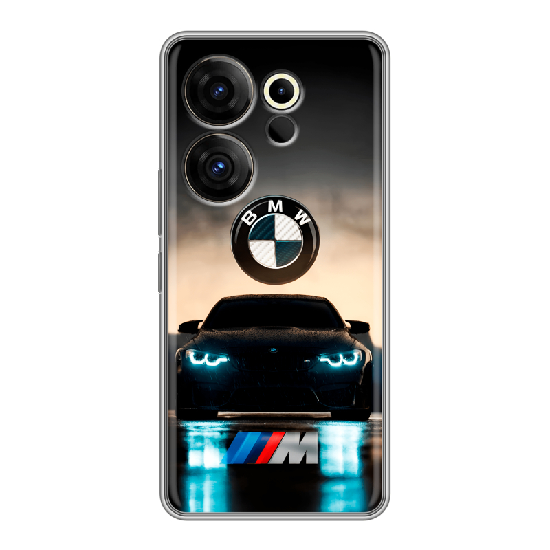 Силиконовый чехол на Tecno Camon 20 Premier с принтом БМВ BMW Силиконовый чехол на Tecno Camon 20 Premier с принтом БМВ BMW