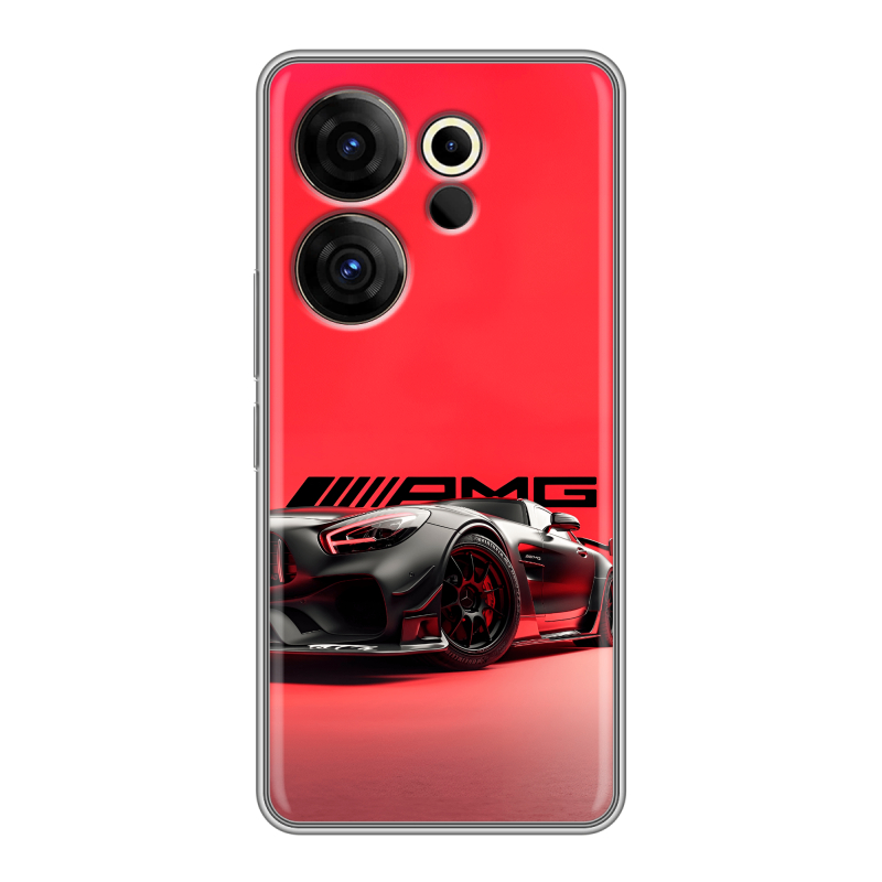 Силиконовый чехол на Tecno Camon 20 Premier с принтом Мерседес Mercedes AMG Силиконовый чехол на Tecno Camon 20 Premier с принтом Мерседес Mercedes AMG