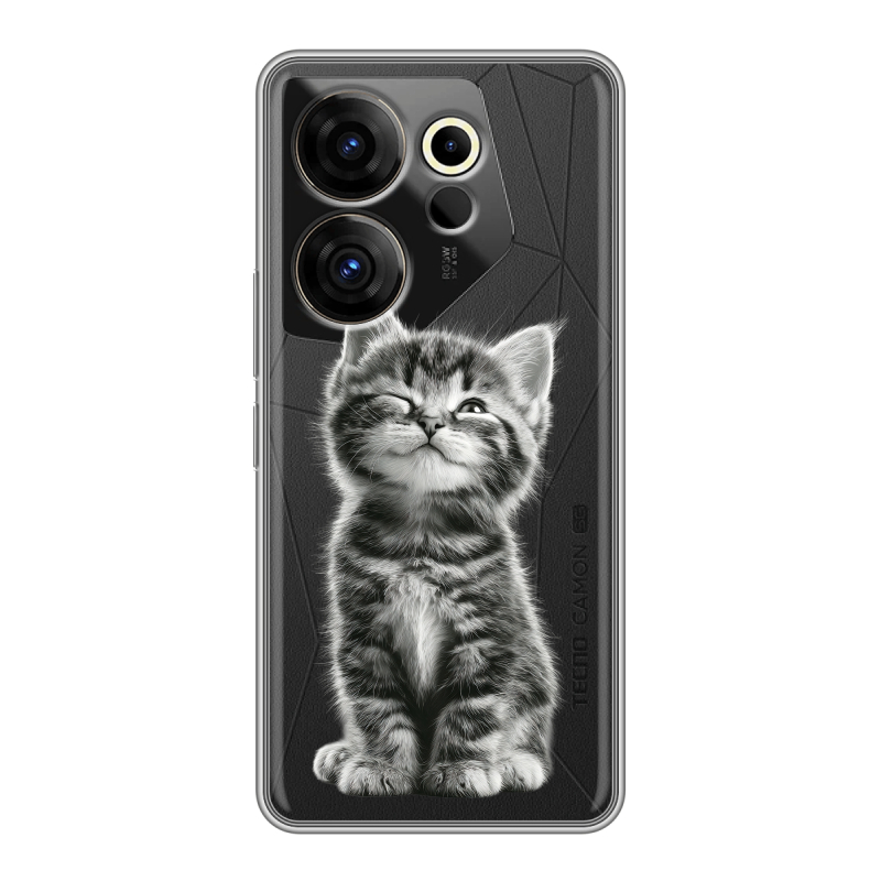Силиконовый чехол на Tecno Camon 20 Premier с принтом Котенок Силиконовый чехол на Tecno Camon 20 Premier с принтом Котенок