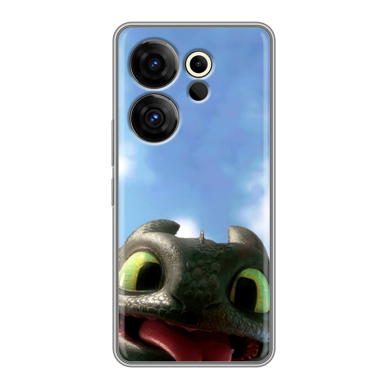 Силиконовый чехол на Tecno Camon 20 Premier с принтом Как приручить дракона Силиконовый чехол на Tecno Camon 20 Premier с принтом Как приручить дракона