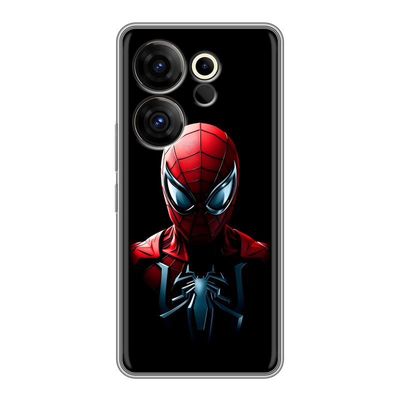 Силиконовый чехол на Tecno Camon 20 Premier с принтом Spiderman Человек паук Силиконовый чехол на Tecno Camon 20 Premier с принтом Spiderman Человек паук