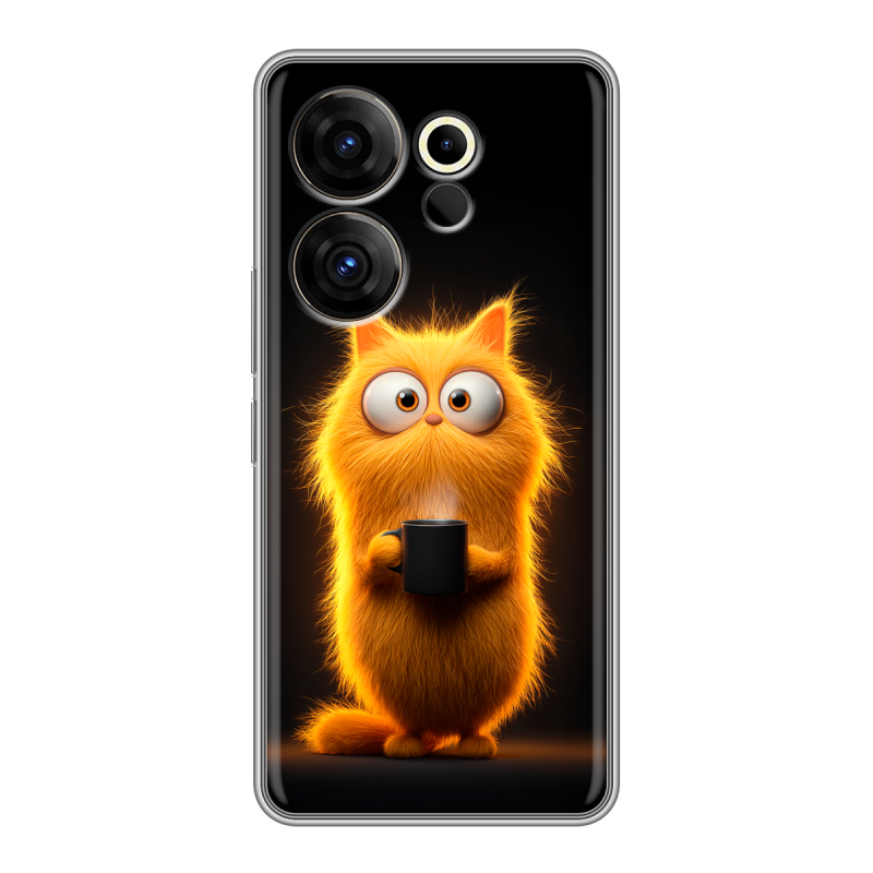 Силиконовый чехол на Tecno Camon 20 Premier с принтом Смешной кот Силиконовый чехол на Tecno Camon 20 Premier с принтом Смешной кот