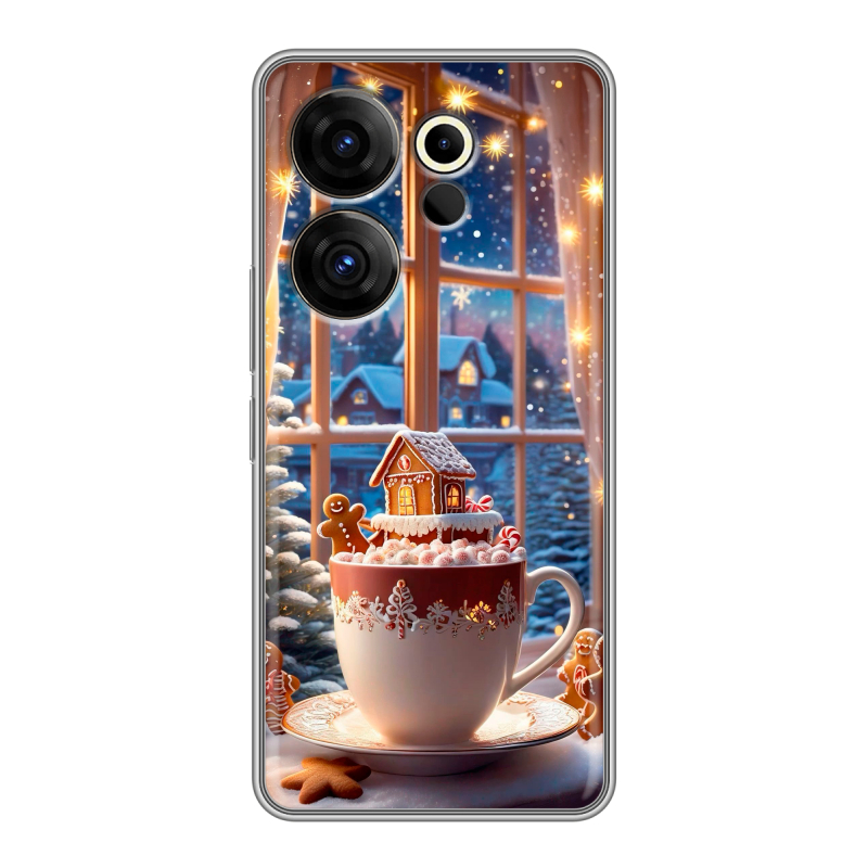 Силиконовый чехол на Tecno Camon 20 Premier с принтом Новый год Силиконовый чехол на Tecno Camon 20 Premier с принтом Новый год