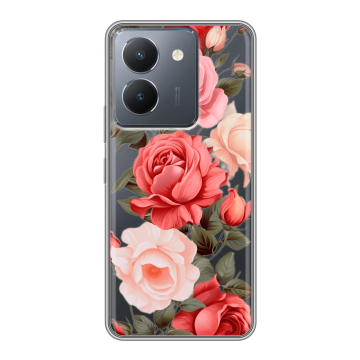 Силиконовый чехол на Vivo Y36 с принтом Розы